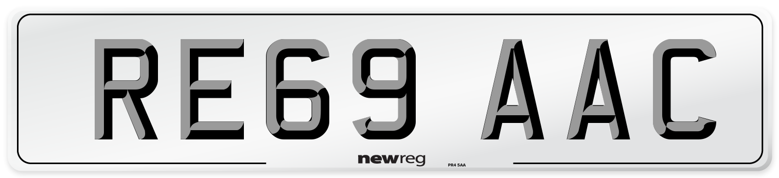RE69 AAC Number Plate from New Reg